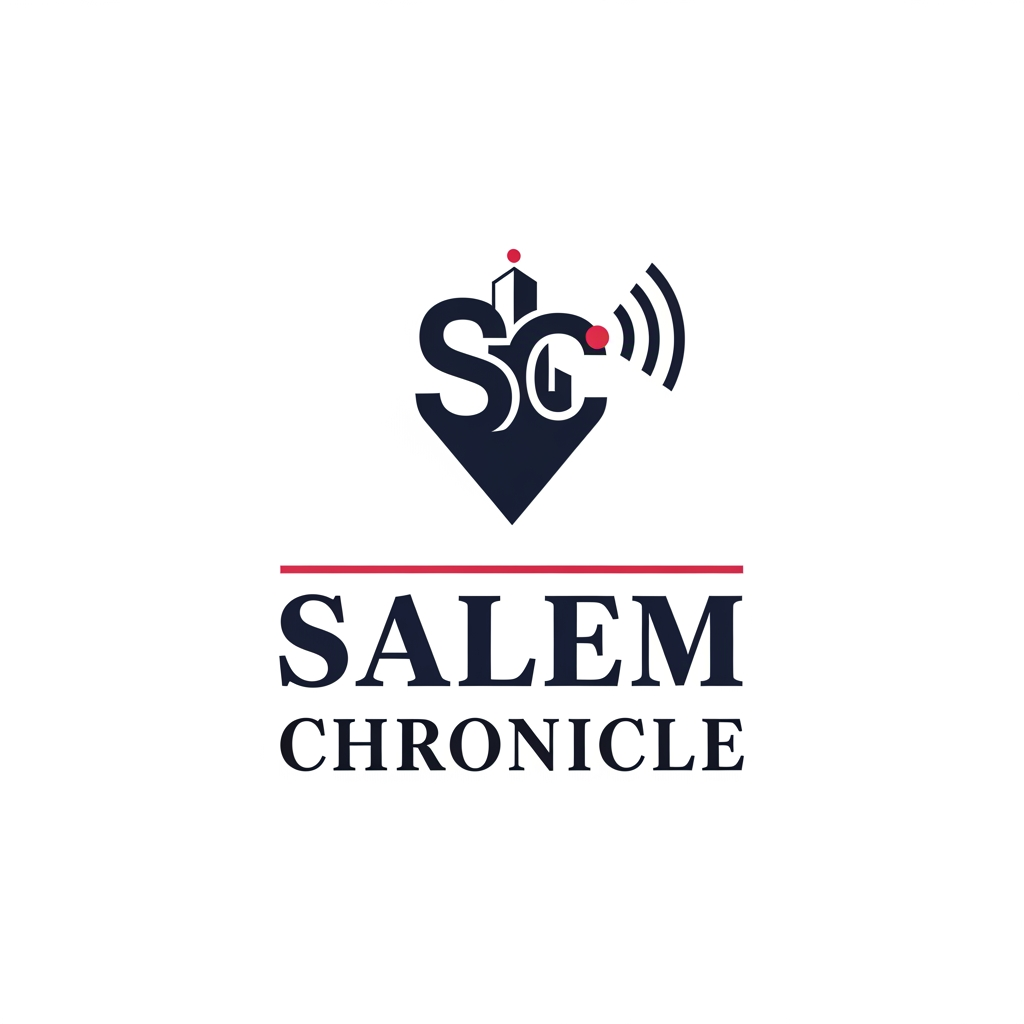 AI Design for eate a premium, luxury-style logo for "Salem Chronicle", a hyperlocal Instagram news and media brand covering breaking news, local events, politics, business, crime, traffic updates, weather, food, entertainment, and everything happening in Salem. The logo must instantly communicate "NEWS" at first glance. Design it like a professional media company, not a cartoon, mascot, or illustration. Use a bold editorial style with clean geometric typography, a strong monogram "SC", and subtle newspaper-inspired elements such as a headline layout, press lines, broadcast signal, location pin, or modern city silhouette integrated elegantly. Use a black, white, deep navy, and gold or crimson color palette to create authority, trust, and premium quality. Make the design minimal, flat vector, high contrast, and perfectly recognizable as an Instagram profile picture even at 40×40 pixels. The logo should look comparable to brands like BBC News, Reuters, Bloomberg, CNN, The New York Times, or modern digital media startups, while remaining completely original. No cartoons, no mascots, no clip art, no gradients, no 3D effects, no glowing effects, no mockups, no background textures, no unnecessary icons. The final output should be a clean vector logo on a white and transparent background with sharp edges, perfect for social media branding.