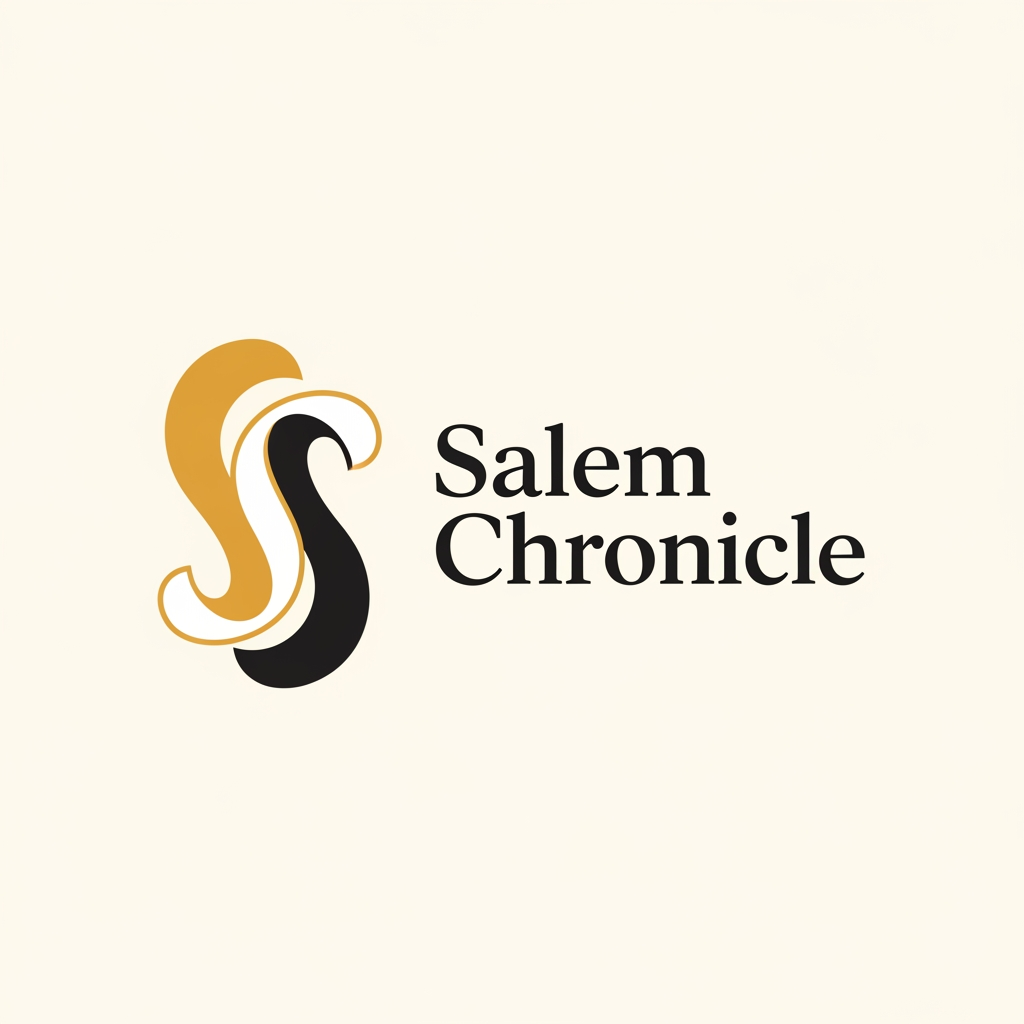 AI Design for Act as an award-winning brand identity designer from Pentagram or Collins. Your task is to create a timeless logo for a modern local media brand called "Salem Chronicle." Do not create a typical news logo. Avoid newspapers, microphones, cameras, globes, TV screens, shields, eagles, or generic location pins. Instead, design a simple, iconic symbol that feels handcrafted, intentional, and instantly memorable. The logo should look as if it was designed by a professional branding agency, not generated by AI. Focus on strong visual balance, clean geometry, thoughtful negative space, and originality. The symbol should be able to stand alone without text and still become recognizable over time. Use a warm golden yellow (#F4C430), charcoal black, and off-white. Pair the symbol with a clean, refined wordmark reading "Salem Chronicle" in a modern grotesk or neo-grotesk typeface with excellent spacing and proportions. The overall identity should feel contemporary, confident, premium, and trustworthy—closer to a lifestyle or technology brand than a traditional newspaper. Flat vector design only. No gradients, no 3D, no shadows, no glow, no stock icons, no clip art, no obvious AI aesthetics, no excessive symmetry, and no overcomplicated details. Leave generous white space and produce a logo that could realistically win a professional branding award.