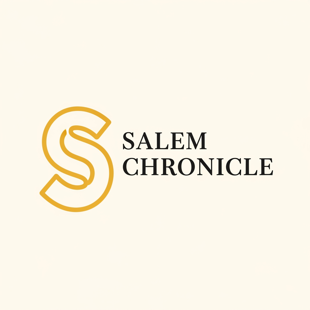 AI Design for Act as an award-winning brand identity designer from Pentagram or Collins. Your task is to create a timeless logo for a modern local media brand called "Salem Chronicle." Do not create a typical news logo. Avoid newspapers, microphones, cameras, globes, TV screens, shields, eagles, or generic location pins. Instead, design a simple, iconic symbol that feels handcrafted, intentional, and instantly memorable. The logo should look as if it was designed by a professional branding agency, not generated by AI. Focus on strong visual balance, clean geometry, thoughtful negative space, and originality. The symbol should be able to stand alone without text and still become recognizable over time. Use a warm golden yellow (#F4C430), charcoal black, and off-white. Pair the symbol with a clean, refined wordmark reading "Salem Chronicle" in a modern grotesk or neo-grotesk typeface with excellent spacing and proportions. The overall identity should feel contemporary, confident, premium, and trustworthy—closer to a lifestyle or technology brand than a traditional newspaper. Flat vector design only. No gradients, no 3D, no shadows, no glow, no stock icons, no clip art, no obvious AI aesthetics, no excessive symmetry, and no overcomplicated details. Leave generous white space and produce a logo that could realistically win a professional branding award.