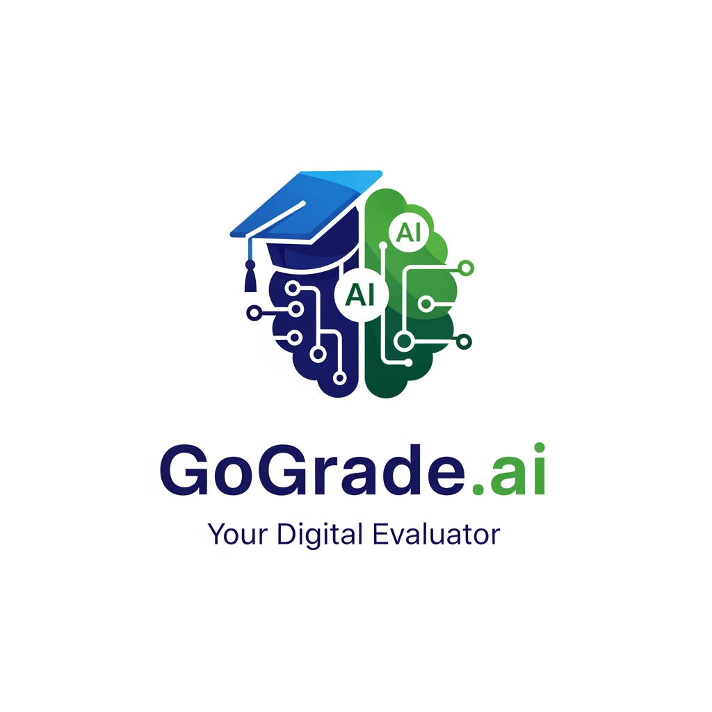 AI Design for you have to design a logo , i have shared all details below
GoGrade.ai is a multi-tenant, AI-powered administration platform for schools that automates grading, assessments, and report-card generation. Its tagline, "Your Digital Evaluator," reflects the core purpose: acting as an intelligent automated evaluator for student work.
The system serves the K–12 education space and is built around academic concepts like classes, subjects, divisions, mediums of instruction, academic years, and roll numbers.
As a multi-tenant SaaS product, each school (tenant) runs on its own scoped instance while a central platform team manages everything.
It supports two levels of users. Platform operators manage tenant schools, platform users, billing/credits, inquiries, audits, and can impersonate school admins. School staff — admins, teachers, parents, and students — access the system through role-based permissions that control what each person sees.
Core school-facing features include a dashboard, assessment creation and grading, report-card generation and publishing, user and role management, credit/billing management, settings, notifications, and audit logs. Platform-facing features cover tenant management, announcements, inquiries, support, reporting, and impersonation.
The product tone is professional, academic, AI-forward, and trustworthy — clean and modern, designed for real school operations rather than casual use.