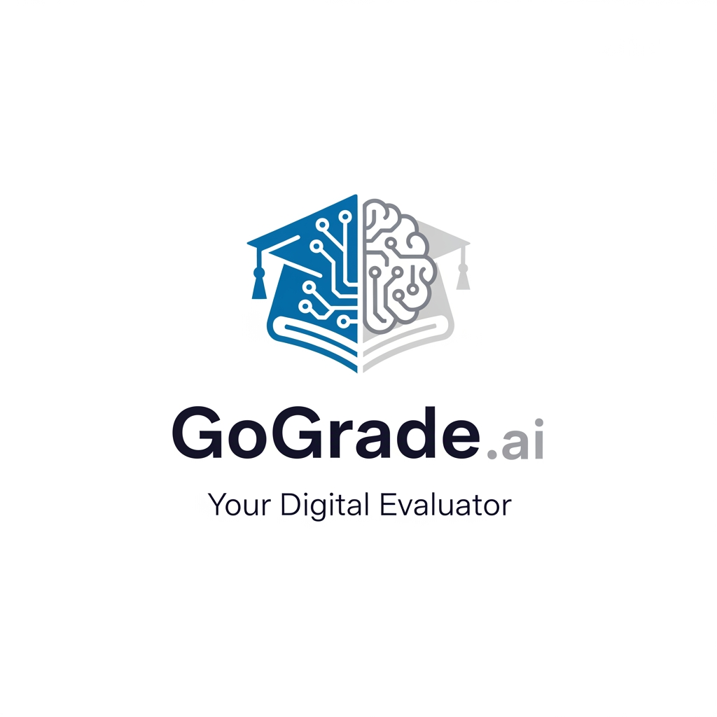 AI Design for you have to design a logo , i have shared all details below
GoGrade.ai is a multi-tenant, AI-powered administration platform for schools that automates grading, assessments, and report-card generation. Its tagline, "Your Digital Evaluator," reflects the core purpose: acting as an intelligent automated evaluator for student work.
The system serves the K–12 education space and is built around academic concepts like classes, subjects, divisions, mediums of instruction, academic years, and roll numbers.
As a multi-tenant SaaS product, each school (tenant) runs on its own scoped instance while a central platform team manages everything.
It supports two levels of users. Platform operators manage tenant schools, platform users, billing/credits, inquiries, audits, and can impersonate school admins. School staff — admins, teachers, parents, and students — access the system through role-based permissions that control what each person sees.
Core school-facing features include a dashboard, assessment creation and grading, report-card generation and publishing, user and role management, credit/billing management, settings, notifications, and audit logs. Platform-facing features cover tenant management, announcements, inquiries, support, reporting, and impersonation.
The product tone is professional, academic, AI-forward, and trustworthy — clean and modern, designed for real school operations rather than casual use. main feature it checks the exam papers written by students