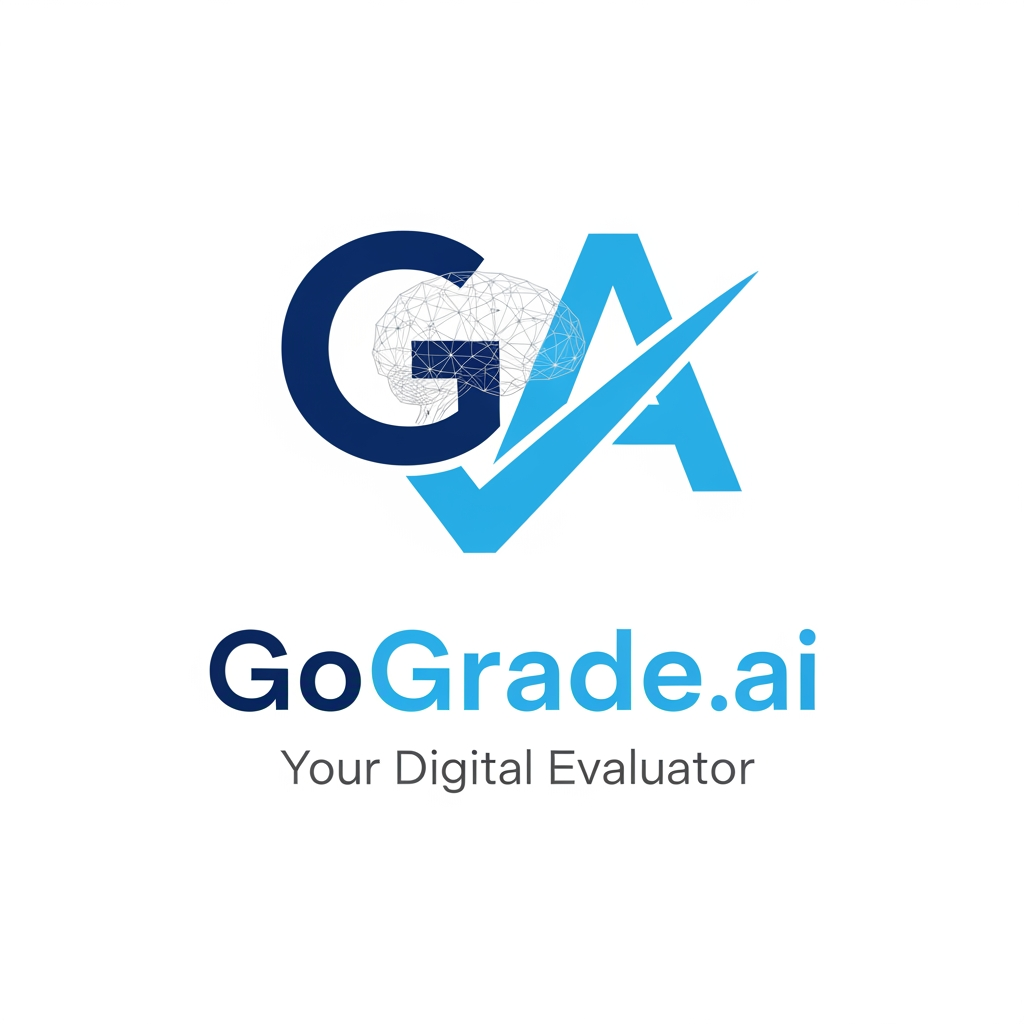 AI Design for you have to design a logo , i have shared all details below
GoGrade.ai is a multi-tenant, AI-powered administration platform for schools that automates grading, assessments, and report-card generation. Its tagline, "Your Digital Evaluator," reflects the core purpose: acting as an intelligent automated evaluator for student work.
The system serves the K–12 education space and is built around academic concepts like classes, subjects, divisions, mediums of instruction, academic years, and roll numbers.
As a multi-tenant SaaS product, each school (tenant) runs on its own scoped instance while a central platform team manages everything.
It supports two levels of users. Platform operators manage tenant schools, platform users, billing/credits, inquiries, audits, and can impersonate school admins. School staff — admins, teachers, parents, and students — access the system through role-based permissions that control what each person sees.
Core school-facing features include a dashboard, assessment creation and grading, report-card generation and publishing, user and role management, credit/billing management, settings, notifications, and audit logs. Platform-facing features cover tenant management, announcements, inquiries, support, reporting, and impersonation.
The product tone is professional, academic, AI-forward, and trustworthy — clean and modern, designed for real school operations rather than casual use. main feature it checks the exam papers written by students