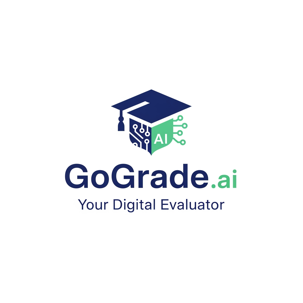 AI Design for you have to design a logo , i have shared all details below
GoGrade.ai is a multi-tenant, AI-powered administration platform for schools that automates grading, assessments, and report-card generation. Its tagline, "Your Digital Evaluator," reflects the core purpose: acting as an intelligent automated evaluator for student work.
The system serves the K–12 education space and is built around academic concepts like classes, subjects, divisions, mediums of instruction, academic years, and roll numbers.
As a multi-tenant SaaS product, each school (tenant) runs on its own scoped instance while a central platform team manages everything.
It supports two levels of users. Platform operators manage tenant schools, platform users, billing/credits, inquiries, audits, and can impersonate school admins. School staff — admins, teachers, parents, and students — access the system through role-based permissions that control what each person sees.
Core school-facing features include a dashboard, assessment creation and grading, report-card generation and publishing, user and role management, credit/billing management, settings, notifications, and audit logs. Platform-facing features cover tenant management, announcements, inquiries, support, reporting, and impersonation.
The product tone is professional, academic, AI-forward, and trustworthy — clean and modern, designed for real school operations rather than casual use.