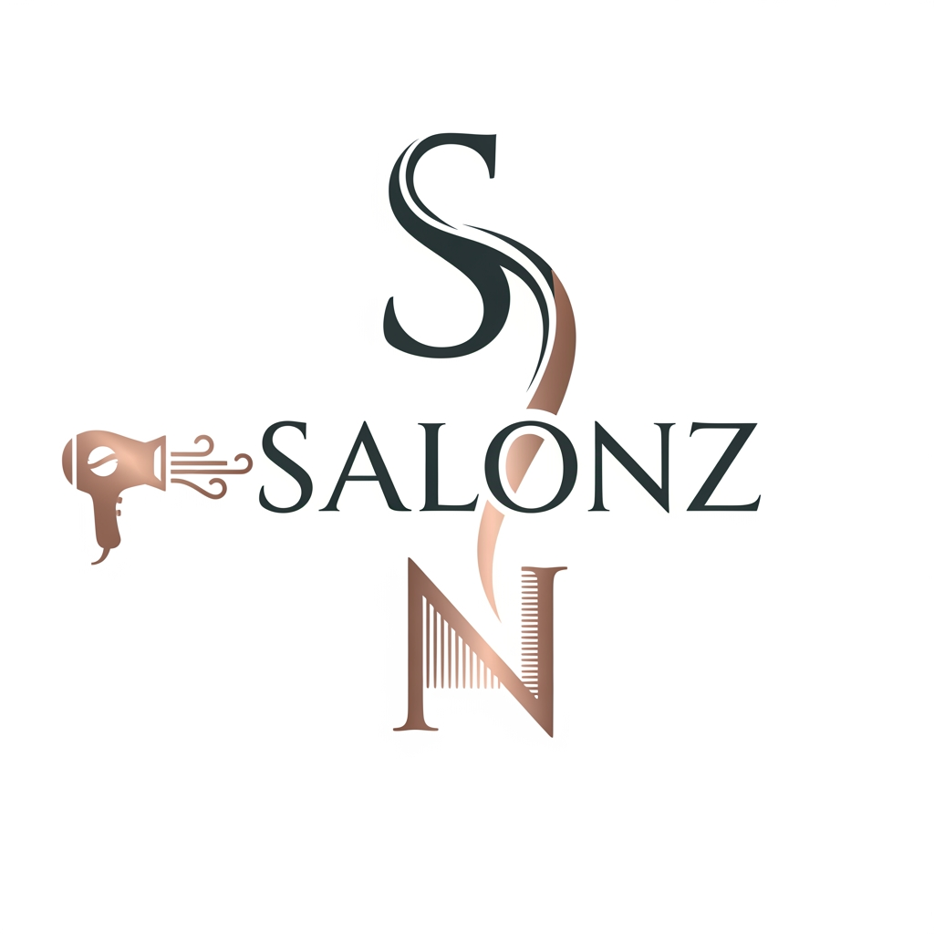 AI Design for create one logo for saloonz typograph use saloonn aliments with charectors ye mujhe ek aaplication ke liye chaiye to uske hisab se create karo logo ye kafi old theme ke logos hai aaise nah chaiye mujhe logos