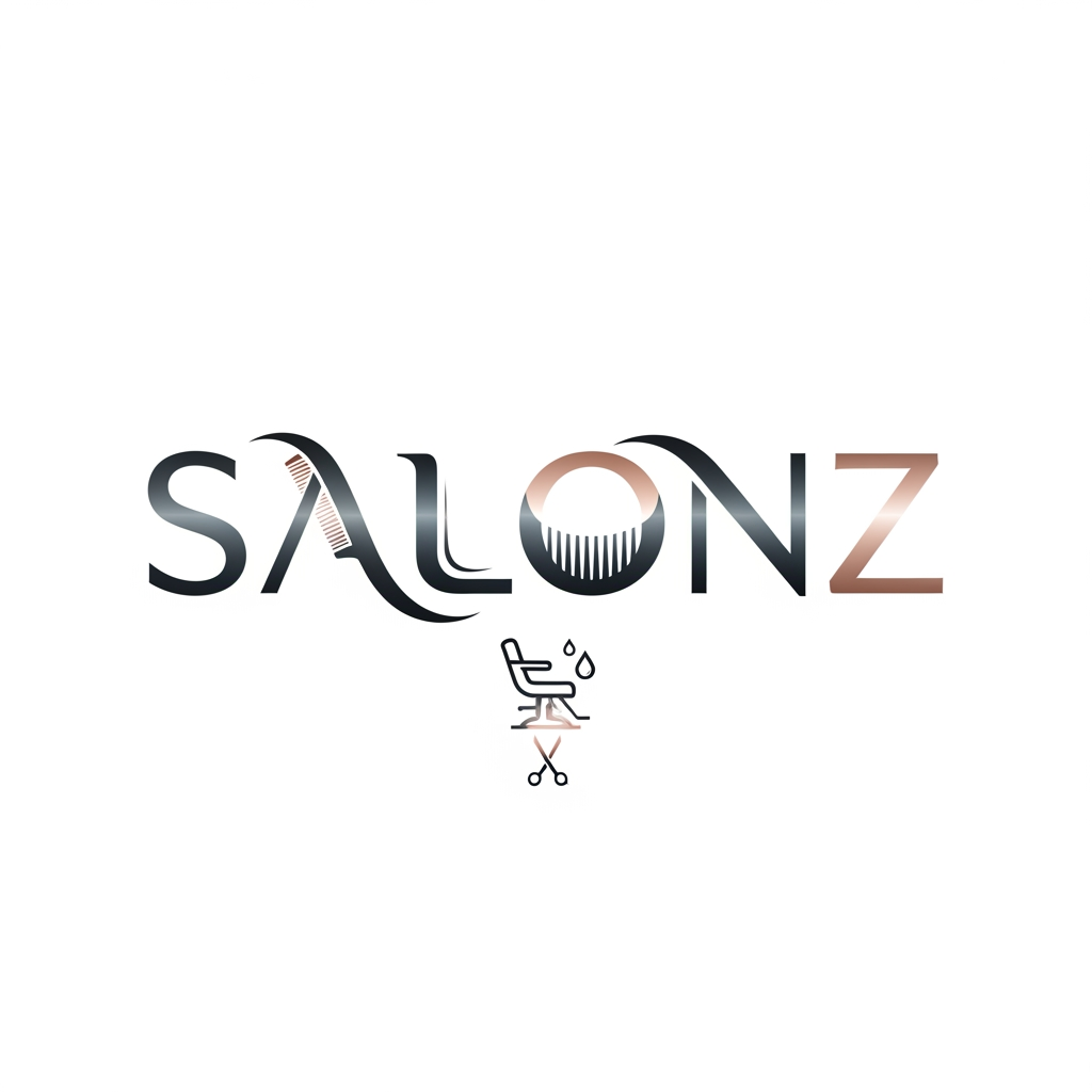 AI Design for create one logo for saloonz typograph use saloonn aliments with charectors ye mujhe ek aaplication ke liye chaiye to uske hisab se create karo logo ye kafi old theme ke logos hai aaise nah chaiye mujhe logos