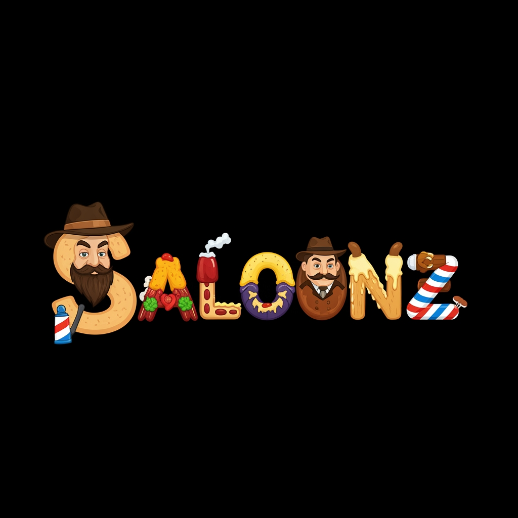 AI Design for create one logo for saloonz typograph use saloonn aliments with charectors ye mujhe ek aaplication ke liye chaiye to uske hisab se create karo logo