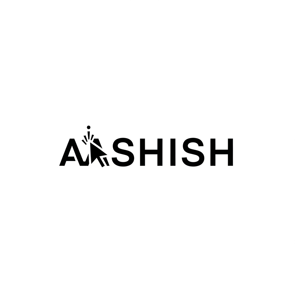 AI Design for iam Ashish a digital marketer i want a logo for my portfolio website ( black and white)