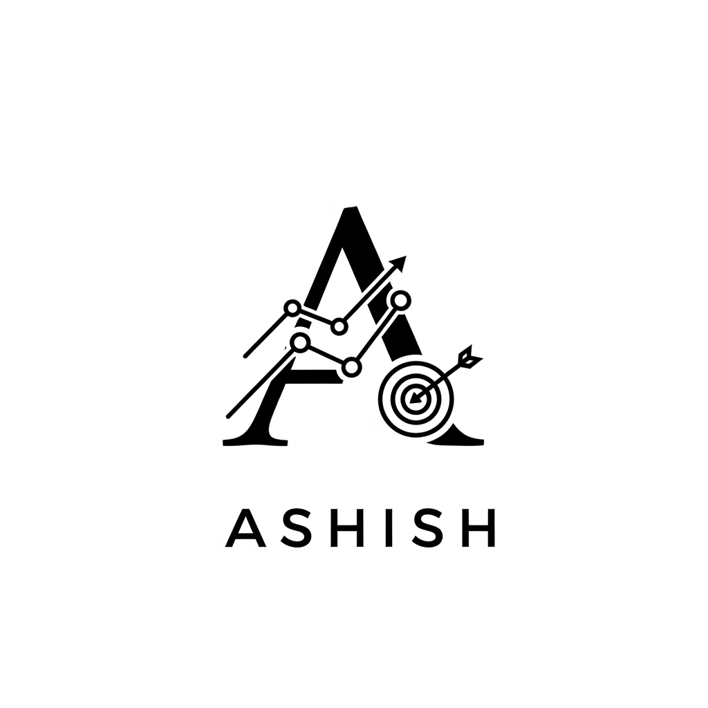 AI Design for iam Ashish a digital marketer i want a logo for my portfolio website ( black and white)