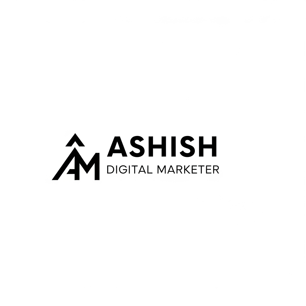 AI Design for iam Ashish a digital marketer i want a logo for my portfolio website ( black and white)