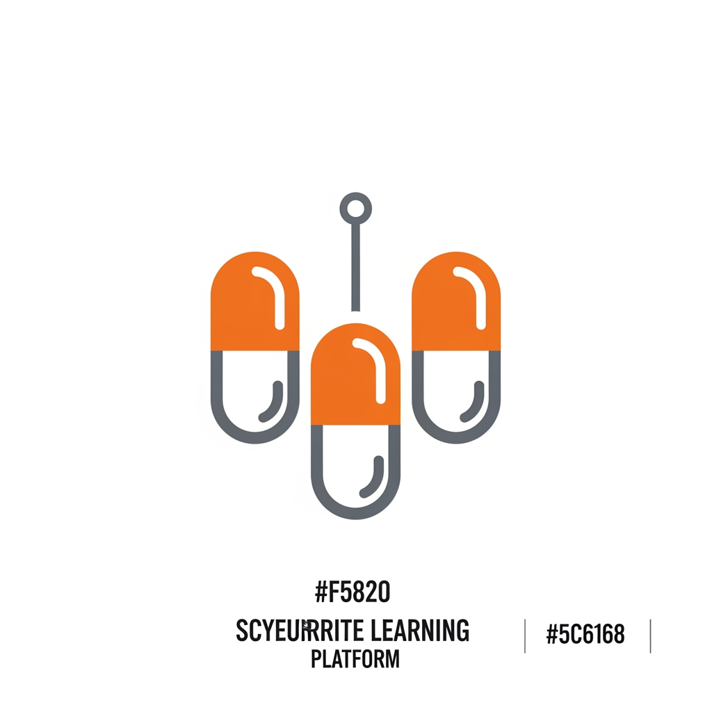 AI Design for Design a premium enterprise symbol for a cybersecurity learning platform using only three identical geometric modules. The logo should communicate learning, awareness, pattern recognition, and intelligent decision-making rather than protection or defense. Build the symbol from three rounded capsules or folded ribbon-like shapes placed on a strict geometric grid with identical dimensions, corner radii, and spacing. Through rotation, offset, overlap, and negative space, the modules should create a distinctive, memorable silhouette without forming a literal object, letter, shield, arrow, book, eye, or lock. The composition should suggest information aligning into clarity, representing the journey from uncertainty to understanding. The mark should feel timeless, minimal, highly scalable, and instantly recognizable, inspired by the design philosophy of Allocate, Linear, Arc, Ramp, Anthropic, and modern AI startups. Use flat vector shapes with orange (#F58220) and neutral gray (#5C6168) on a white background. No gradients, shadows, outlines, textures, or typography. The final symbol should be simple enough to sketch from memory yet sophisticated enough to serve as the identity of a global technology company.