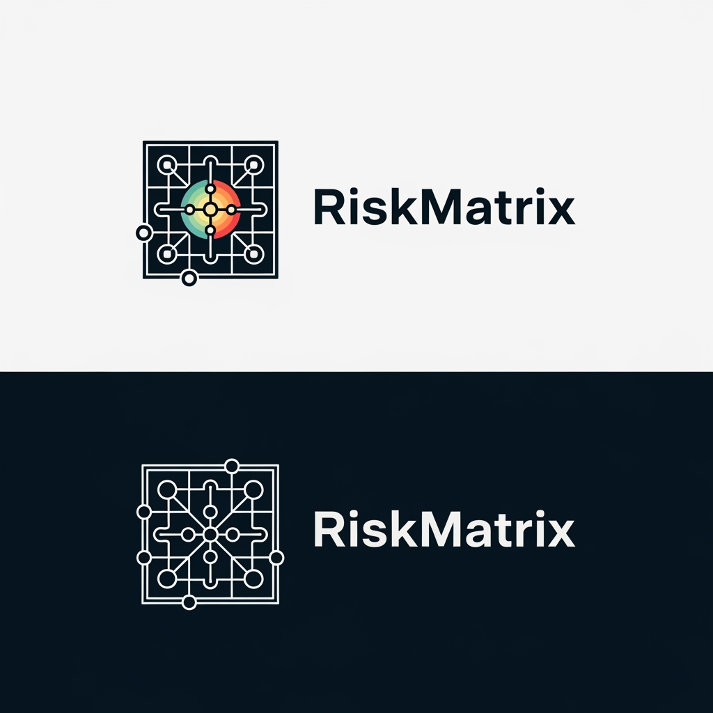 AI Design for Create a premium logo for an industrial cybersecurity platform named RiskMatrix.
The platform visualizes digital twins of industrial environments and overlays cyber risk, vulnerabilities, attack paths, and exposure.
The icon should combine:
industrial layout
graph intelligence
heatmap
risk scoring
connected systems
digital twin
Think of a control room dashboard represented as a clean geometric symbol.
Flat vector.
No gradients.
Minimal.
Suitable for Fortune 500 customers.
Dark and light versions.