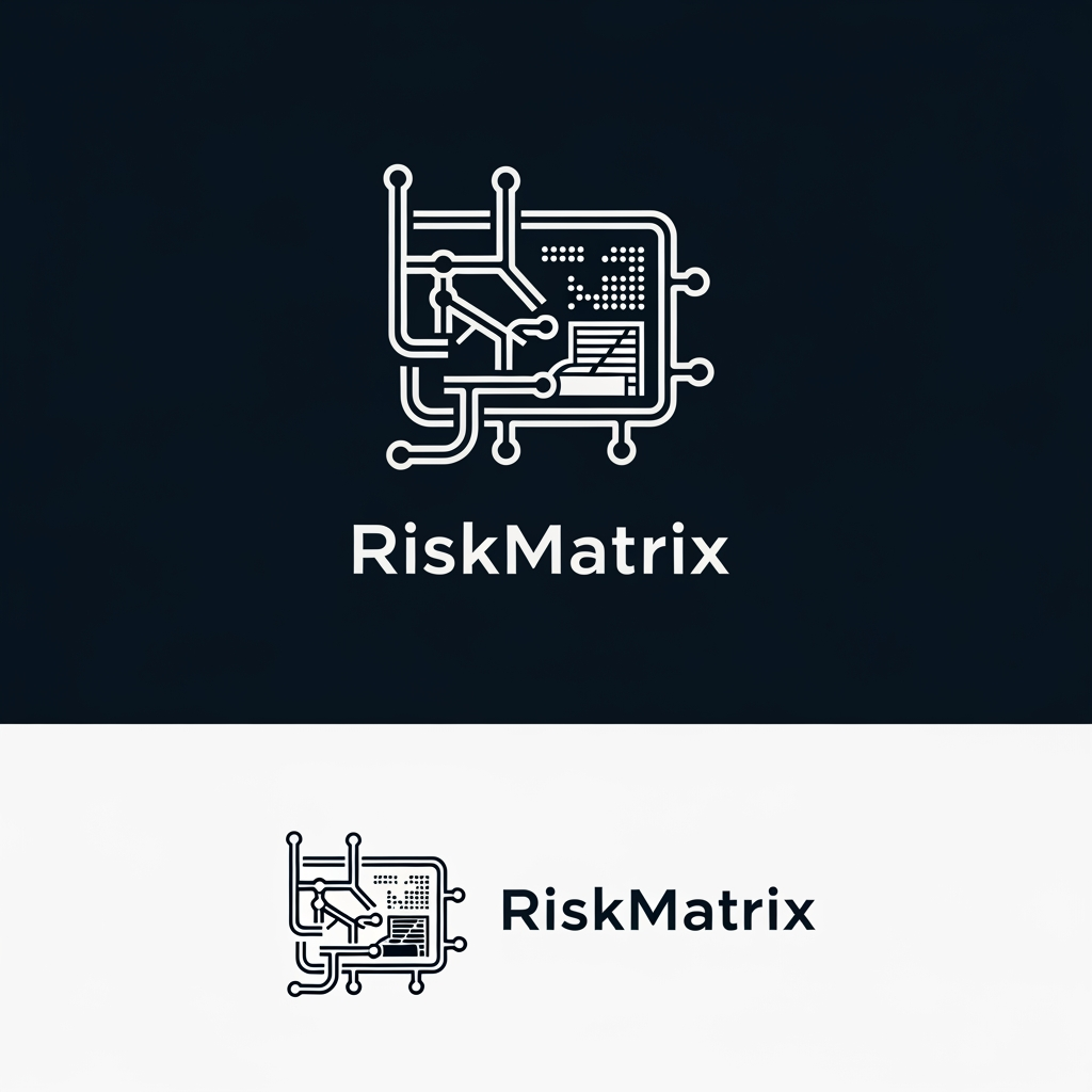 AI Design for Create a premium logo for an industrial cybersecurity platform named RiskMatrix.
The platform visualizes digital twins of industrial environments and overlays cyber risk, vulnerabilities, attack paths, and exposure.
The icon should combine:
industrial layout
graph intelligence
heatmap
risk scoring
connected systems
digital twin
Think of a control room dashboard represented as a clean geometric symbol.
Flat vector.
No gradients.
Minimal.
Suitable for Fortune 500 customers.
Dark and light versions.