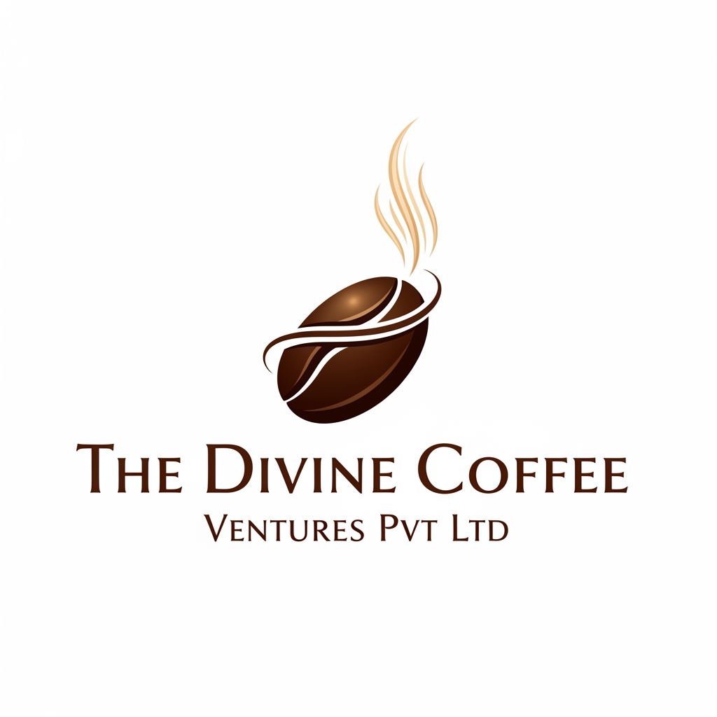 AI Design for THE DIVINE COFFEE VENTURES PVT LTD LOGO WITHOUT CIRCLE IN DESIGN