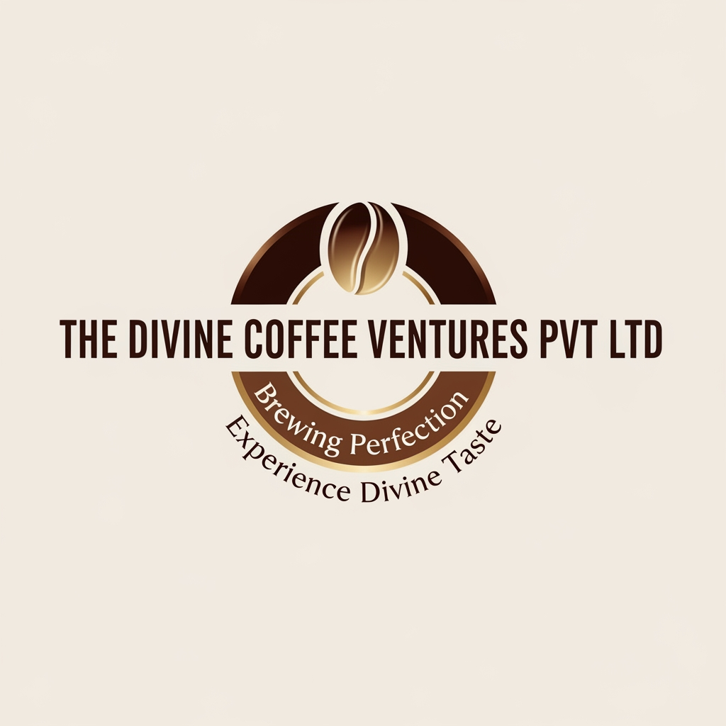 AI Design for THE DIVINE COFFEE VENTURES PVT LTD LOGO WITH CIRCLE IN DESIGN