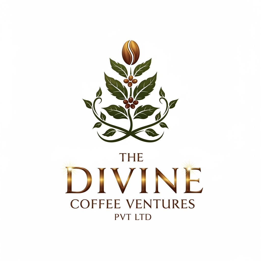 AI Design for THE DIVINE COFFEE VENTURES PVT LTD LOGO WITHOUT CIRCLE IN DESIGN