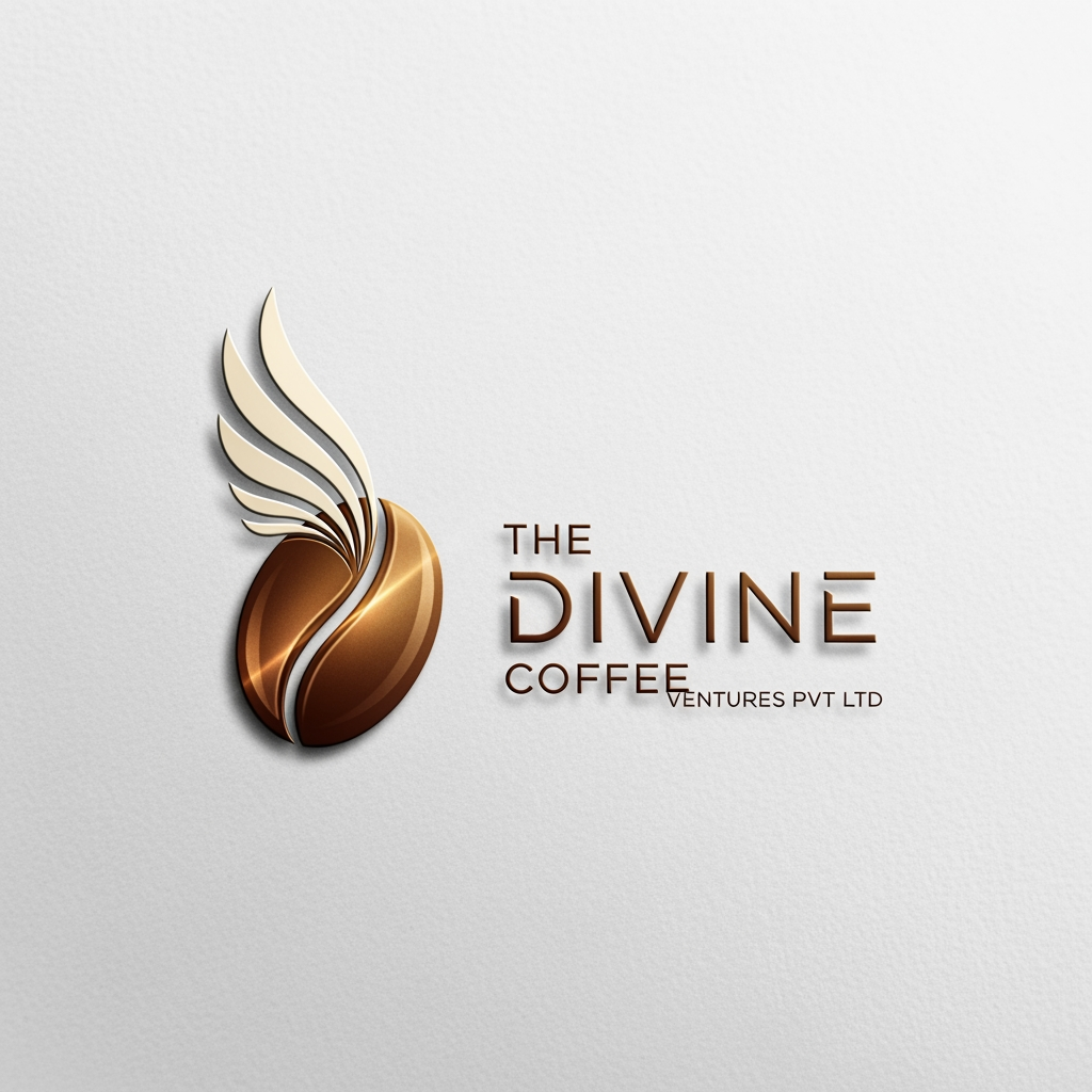 AI Design for THE DIVINE COFFEE VENTURES PVT LTD LOGO WITHOUT CIRCLE IN DESIGN