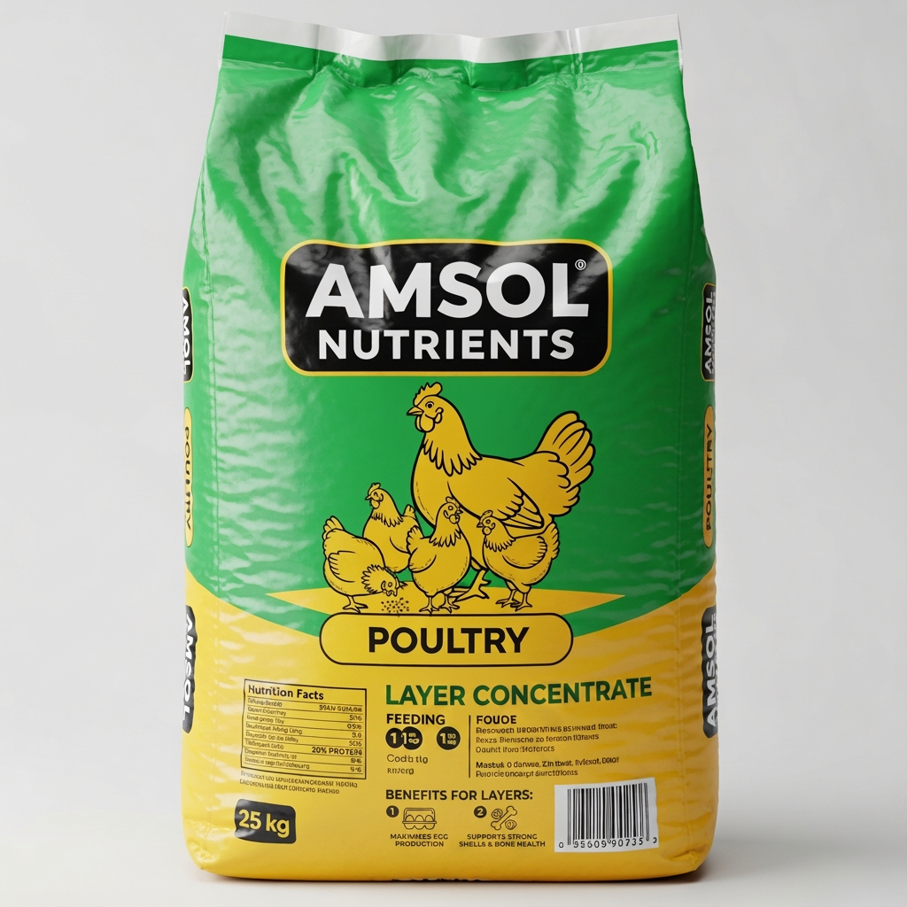 AI Design for "AMSOL Nutrients" Poultry Feed & Layer Concentrate