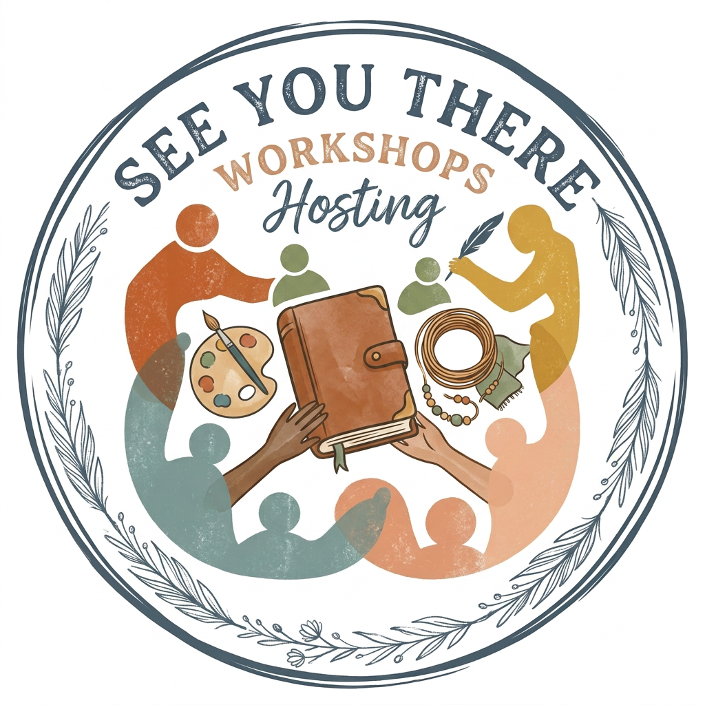 AI Design for generate a logo for instagram display picture

the page is about hosting workshops

page name is

see you there

it should be in boho theme