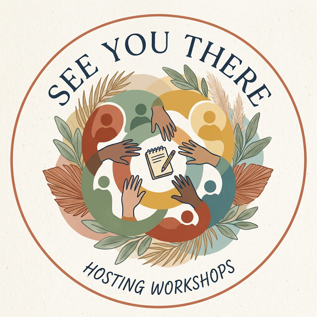 AI Design for generate a logo for instagram display picture

the page is about hosting workshops

page name is

see you there

it should be in boho theme