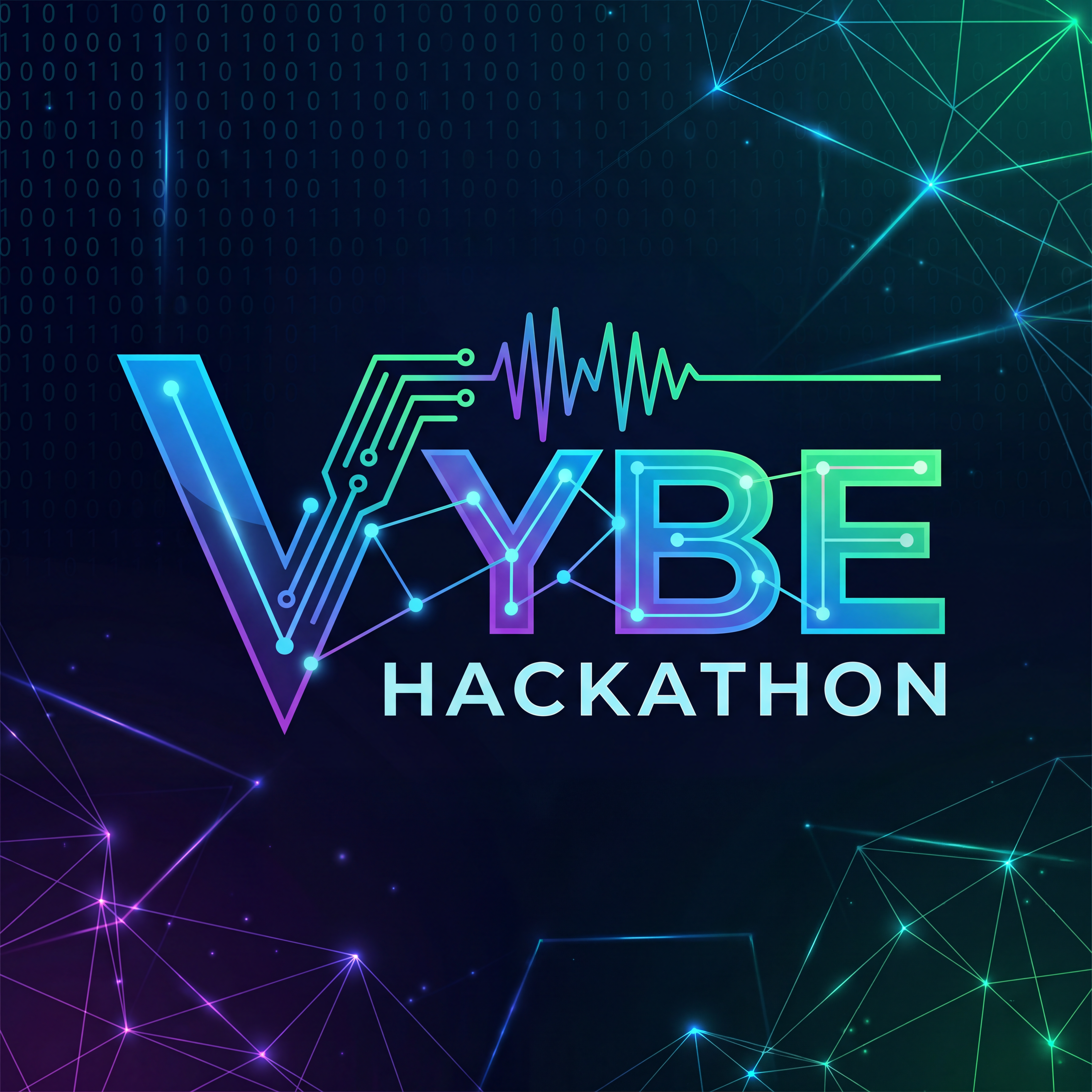 AI Design for logo of a hackathon with naming VYBE