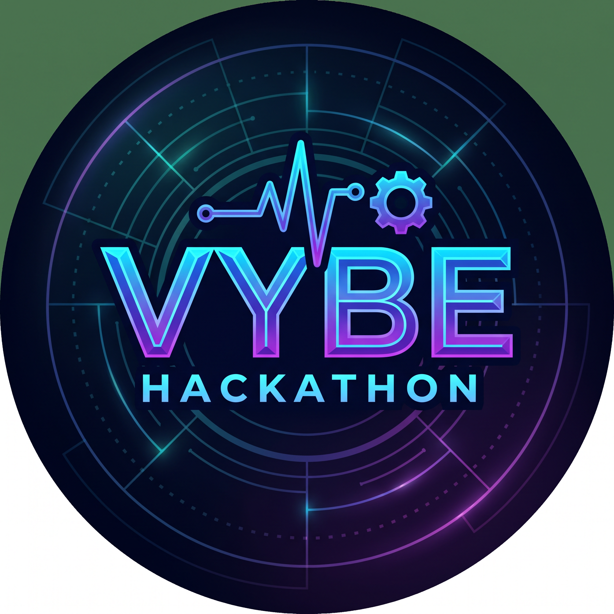 AI Design for logo of a hackathon with naming VYBE