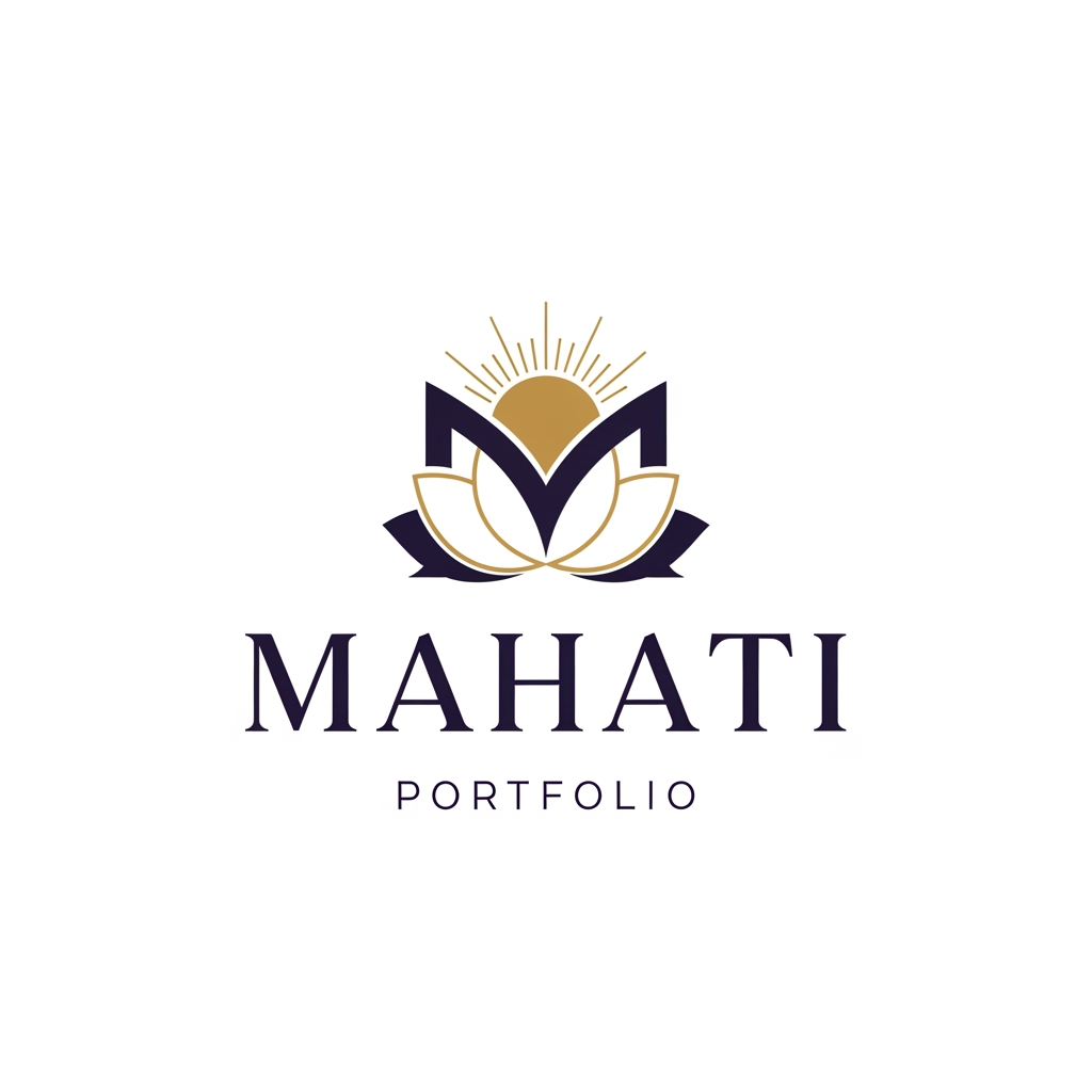 AI Design for Generate logo for word mahati which means importance and greatness in sanskrit. The logo is for personal brand of mahati and her portfolio. The logo should be very significant and related to names uniqueness and meaning of greatness