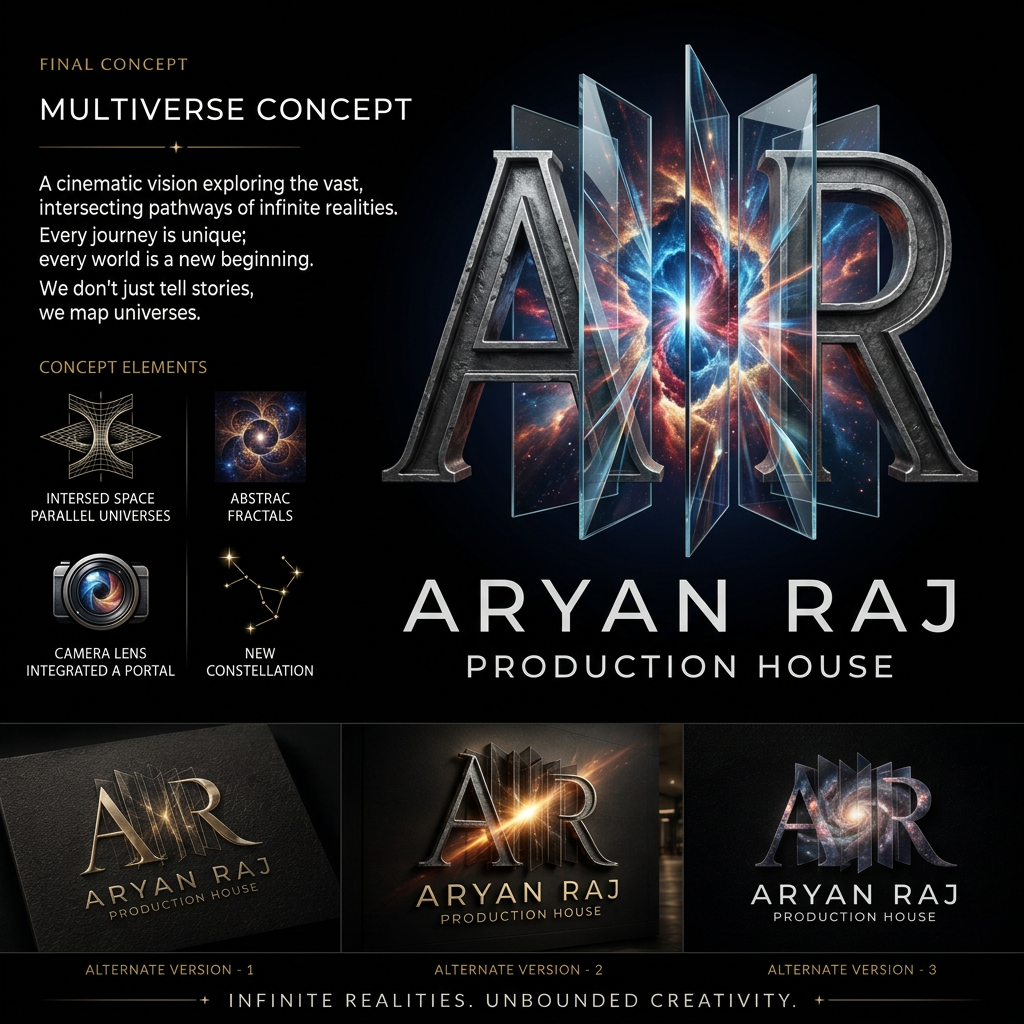 AI Design for i m worki ng eith this thime so lets work on it i want metal manis fint for A Rand avani fonts for other types i want a consept of multiverse