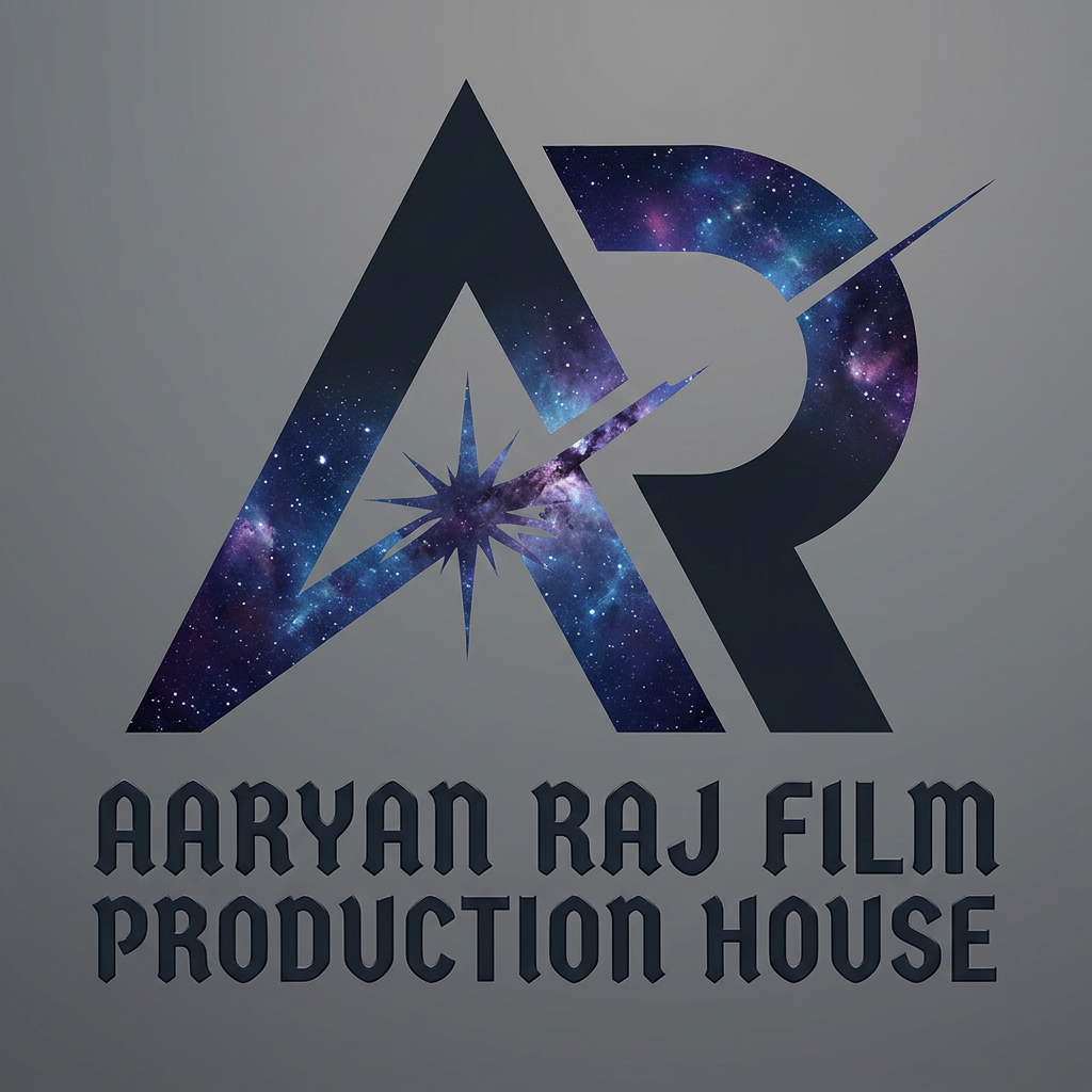 AI Design for i want to remove star near to A and remove second line  i just want   aryan raj film production house  give me nest clearity  and make the font. metal mania font type   i dont want any iffect on fonts give galaxy thime