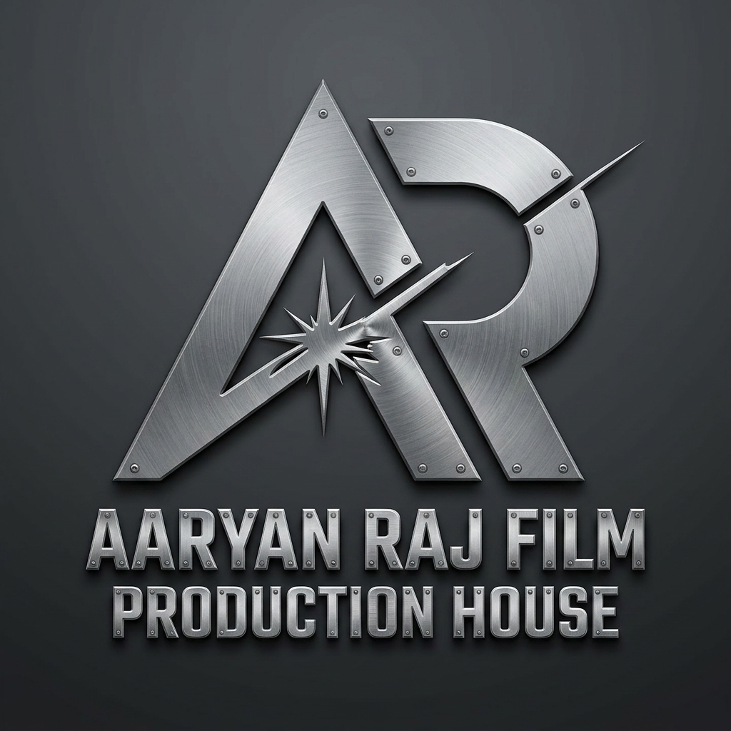 AI Design for i want to remove star near to A and remove second line  i just want   aryan raj film production house  give me nest clearity  and make the font. metal mania