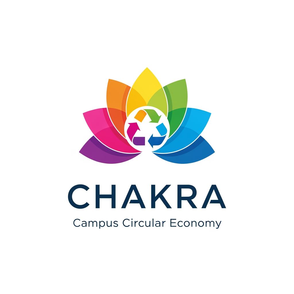 AI Design for create a logo for a business called CHAKRA, which is a campus circular economy platform that turns hostel move-out season into a structured reuse marketplace.