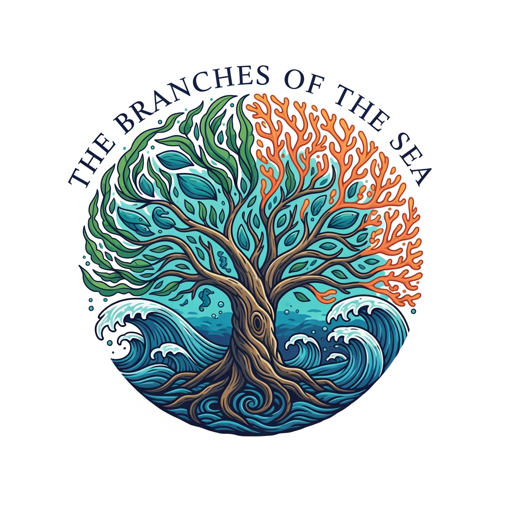AI Design for give me a cool loking logo for the brand "the branches of the sea"