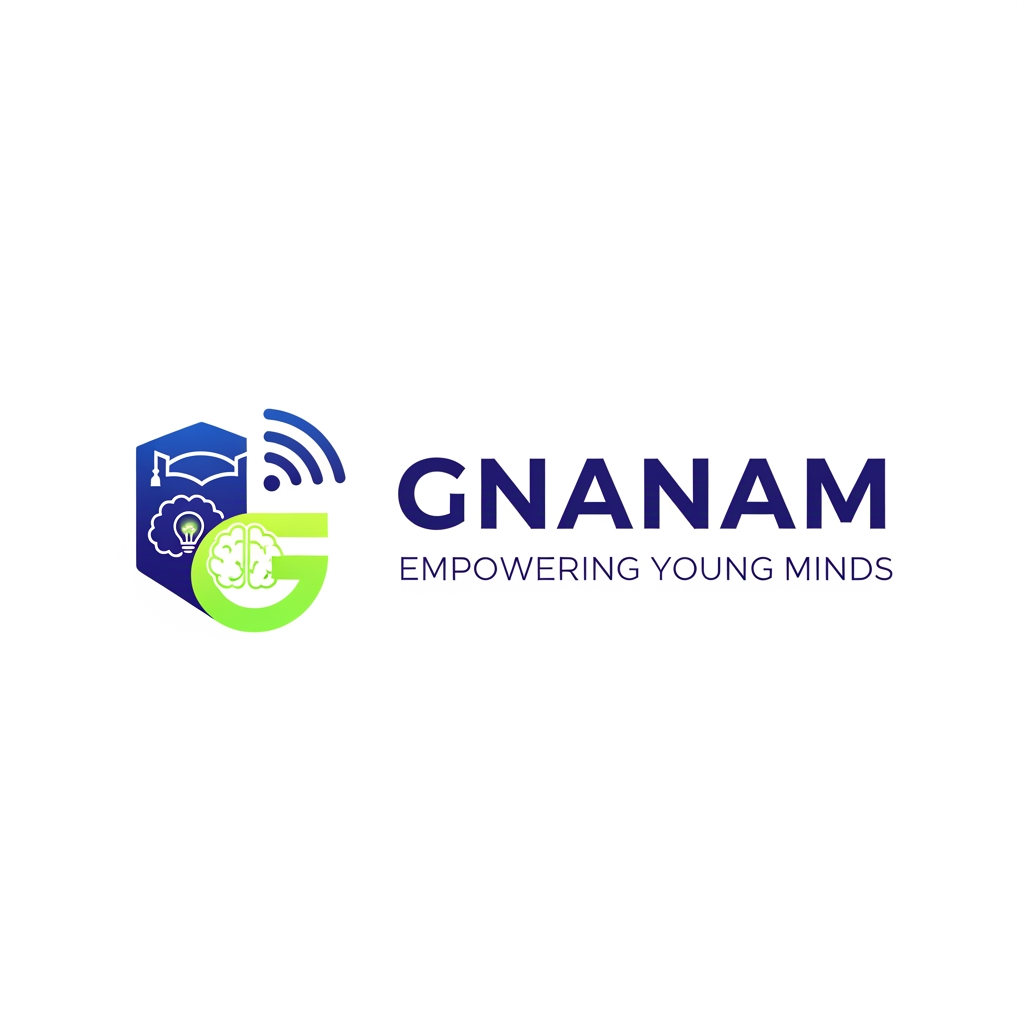 AI Design for i want to create a logo for my startup named Gnanam which is an e learning platform which is made to provide access to school students so l want some unique logo and what a proffessional font