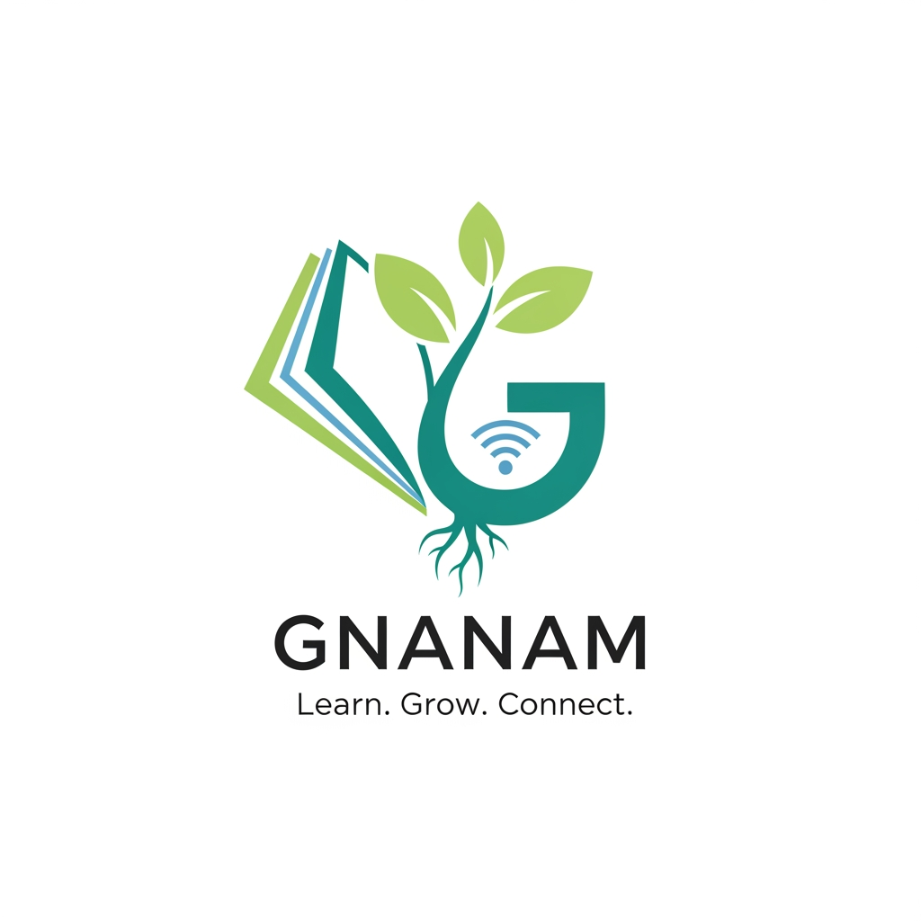 AI Design for i want to create a logo for my startup named Gnanam which is an e learning platform which is made to provide access to school students so l want some unique logo and what a proffessional font