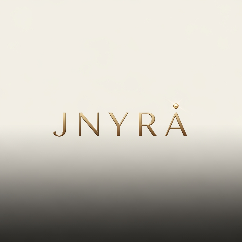 AI Design for want to make logo for my jwellery brand jnyra, add a dot above A