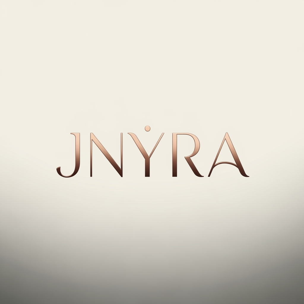 AI Design for want to make logo for my jwellery brand jnyra, add a dot above A