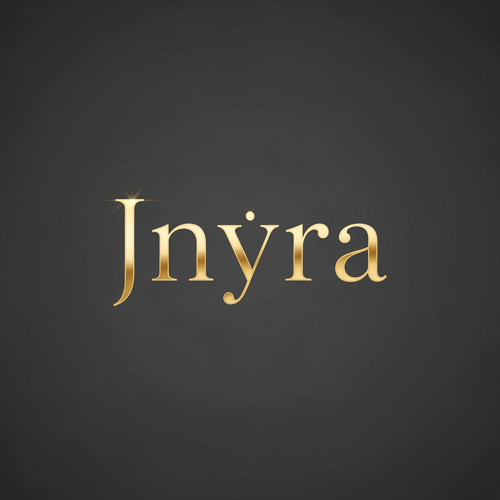 AI Design for want to make logo for my jwellery brand jnyra, add a dot above A