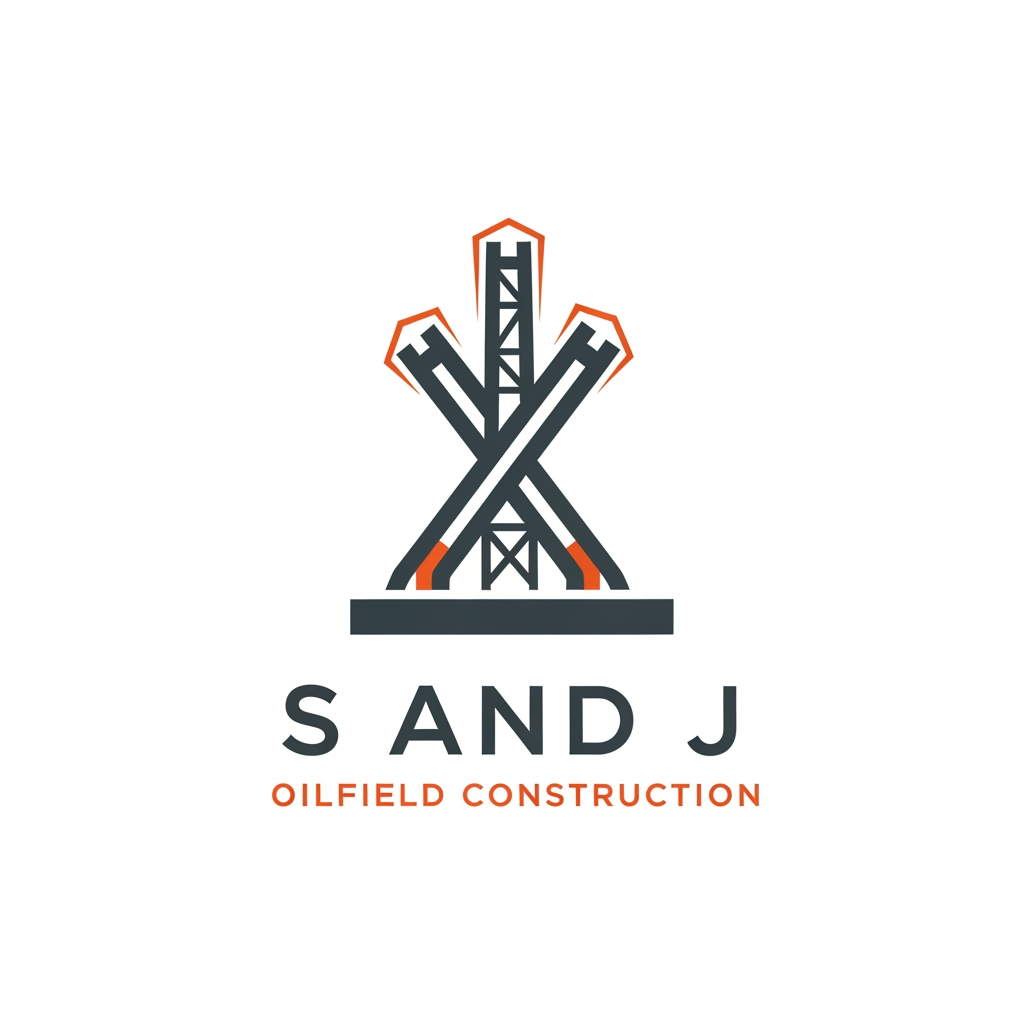 AI Design for Prompt: "A minimalist and clean logo icon for 'S AND J OILFIELD CONSTRUCTION'. The symbol should represent oilfield infrastructure: think three stylized, intersecting lines that look like pipelines and a solid base, forming an abstract structure. Avoid overly detailed rigs. Below the icon, use a clean, sans-serif font for 'S AND J' with 'OILFIELD CONSTRUCTION' below it in smaller text. Color palette: Charcoal gray and burnt orange, symbolizing steel and energy. Vector illustration style."
Key Elements:
Abstract Pipelines/Structure: Kaam ka hint dein (pipelines or foundation) baghair real photo ke.
Clean Typography: Aik line par "S AND J" baray main, dusri line par baqi naam chotay main.
Charcoal Gray/Orange: Industry-friendly (iron/energy) aur attractive aesthetic.