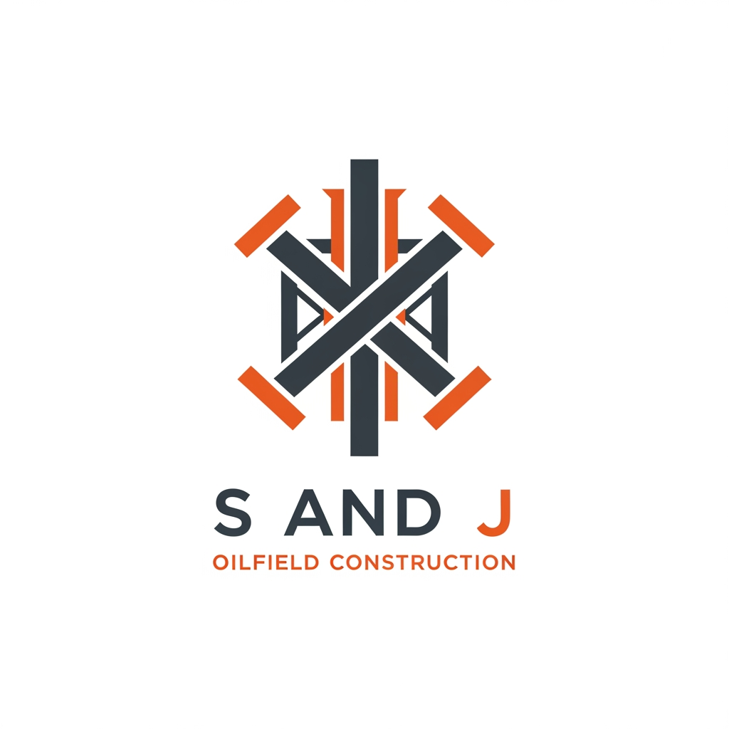 AI Design for Prompt: "A minimalist and clean logo icon for 'S AND J OILFIELD CONSTRUCTION'. The symbol should represent oilfield infrastructure: think three stylized, intersecting lines that look like pipelines and a solid base, forming an abstract structure. Avoid overly detailed rigs. Below the icon, use a clean, sans-serif font for 'S AND J' with 'OILFIELD CONSTRUCTION' below it in smaller text. Color palette: Charcoal gray and burnt orange, symbolizing steel and energy. Vector illustration style."
Key Elements:
Abstract Pipelines/Structure: Kaam ka hint dein (pipelines or foundation) baghair real photo ke.
Clean Typography: Aik line par "S AND J" baray main, dusri line par baqi naam chotay main.
Charcoal Gray/Orange: Industry-friendly (iron/energy) aur attractive aesthetic.