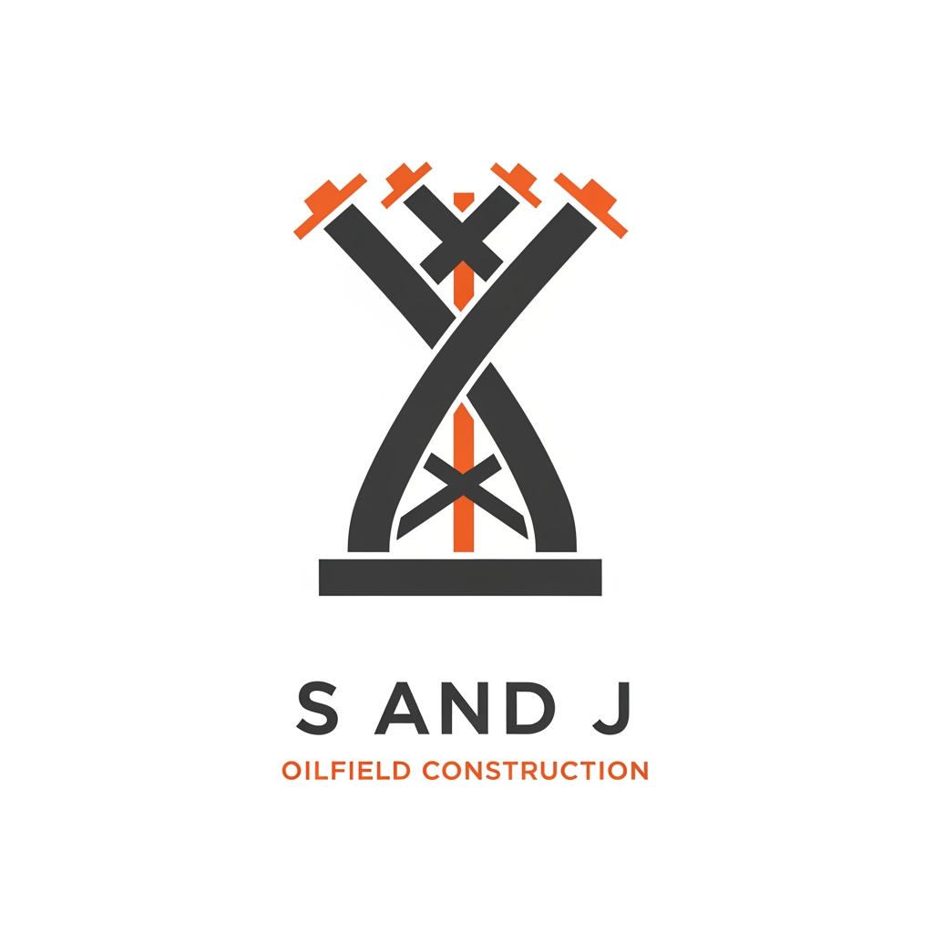 AI Design for Prompt: "A minimalist and clean logo icon for 'S AND J OILFIELD CONSTRUCTION'. The symbol should represent oilfield infrastructure: think three stylized, intersecting lines that look like pipelines and a solid base, forming an abstract structure. Avoid overly detailed rigs. Below the icon, use a clean, sans-serif font for 'S AND J' with 'OILFIELD CONSTRUCTION' below it in smaller text. Color palette: Charcoal gray and burnt orange, symbolizing steel and energy. Vector illustration style."
Key Elements:
Abstract Pipelines/Structure: Kaam ka hint dein (pipelines or foundation) baghair real photo ke.
Clean Typography: Aik line par "S AND J" baray main, dusri line par baqi naam chotay main.
Charcoal Gray/Orange: Industry-friendly (iron/energy) aur attractive aesthetic.