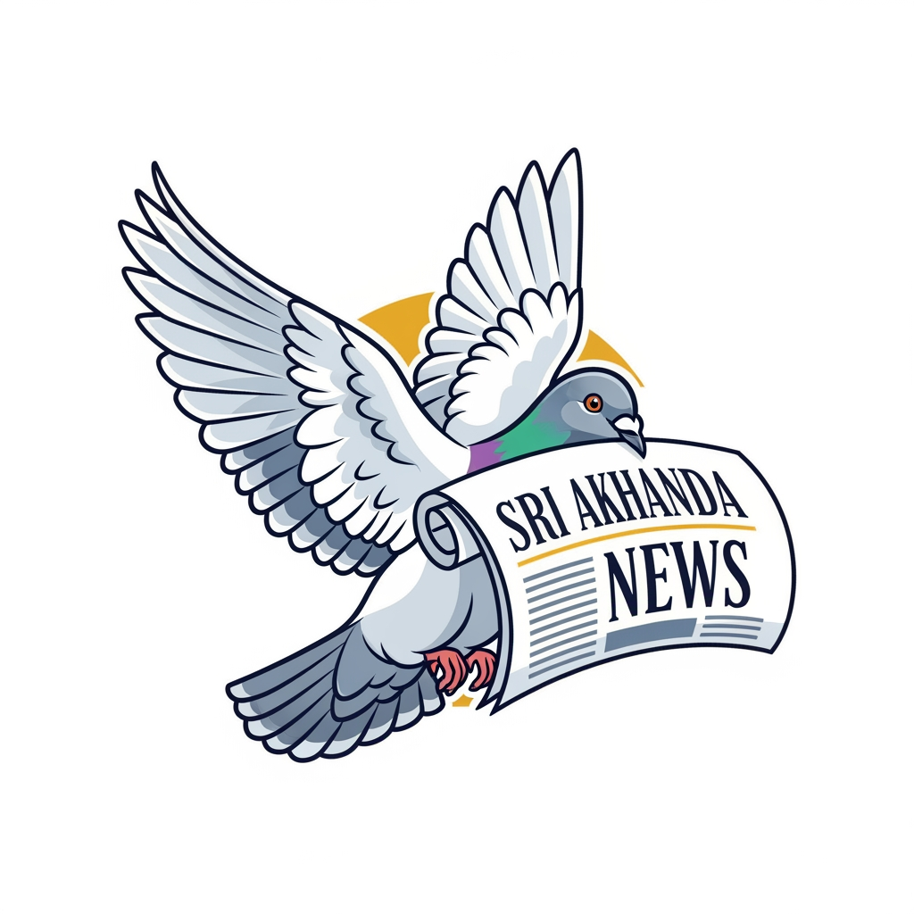 AI Design for sri akhanda news logo use the pegion and news paper on it shoud be unique