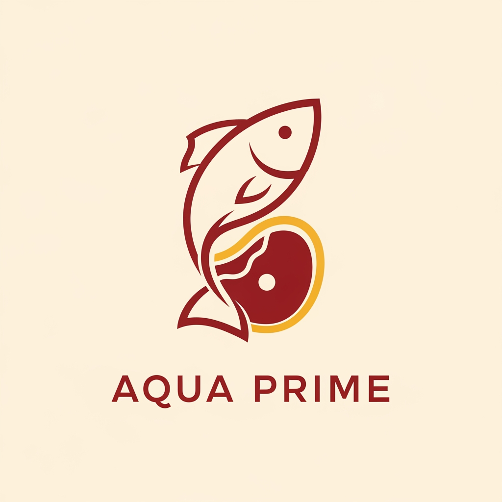 AI Design for i want to create a logo for a company that does fish packaging and also is expanding on packaged fried meat products. the colour palette is 881b20
F8f4ec
D9a441. The design should be universal, minimalist, premium and also understandable