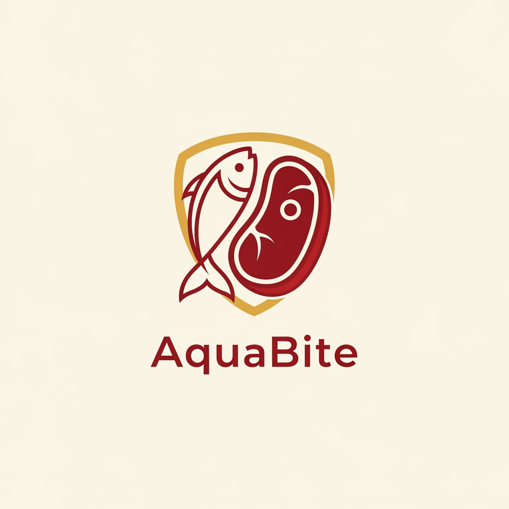 AI Design for i want to create a logo for a company that does fish packaging and also is expanding on packaged fried meat products. the colour palette is 881b20
F8f4ec
D9a441. The design should be universal, minimalist, premium and also understandable