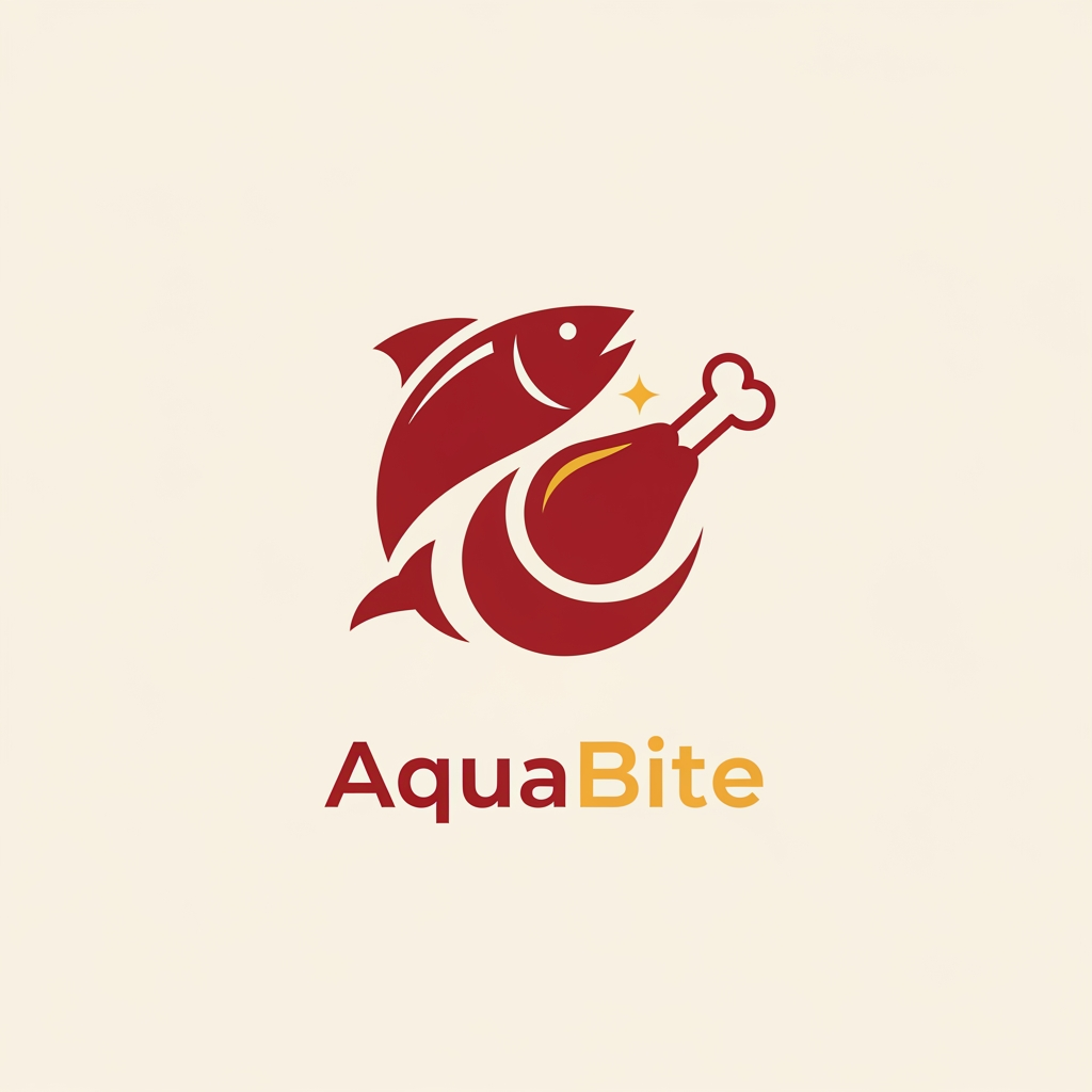AI Design for i want to create a logo for a company that does fish packaging and also is expanding on packaged fried meat products. the colour palette is 881b20
F8f4ec
D9a441. The design should be universal, minimalist, premium and also understandable