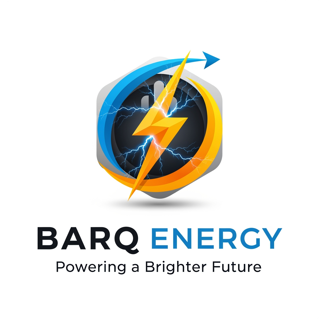 AI Design for i want a unique logo for my new company,company name is 'BARQ ENERGY Powering a Brighter Future' pleace creat a unique and creative logo