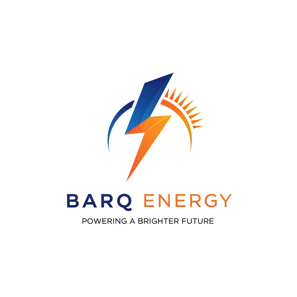 AI Design for i want a unique logo for my new company,company name is 'BARQ ENERGY Powering a Brighter Future' pleace creat a unique and creative logo