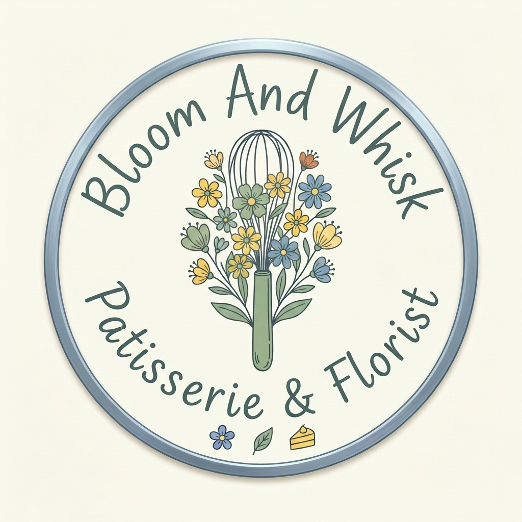 AI Design for 🌸 Bloom And Whisk
Floral whisk icon
yellow + sage green +Blue color palette
Clean handwritten font
Round badge version for profile picture