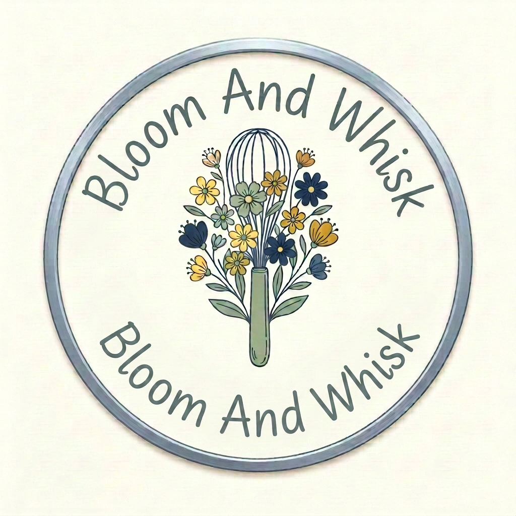 AI Design for 🌸 Bloom And Whisk
Floral whisk icon
yellow + green + dark Blue color palette
Clean handwritten font
Round badge version for profile picture shift above text below
