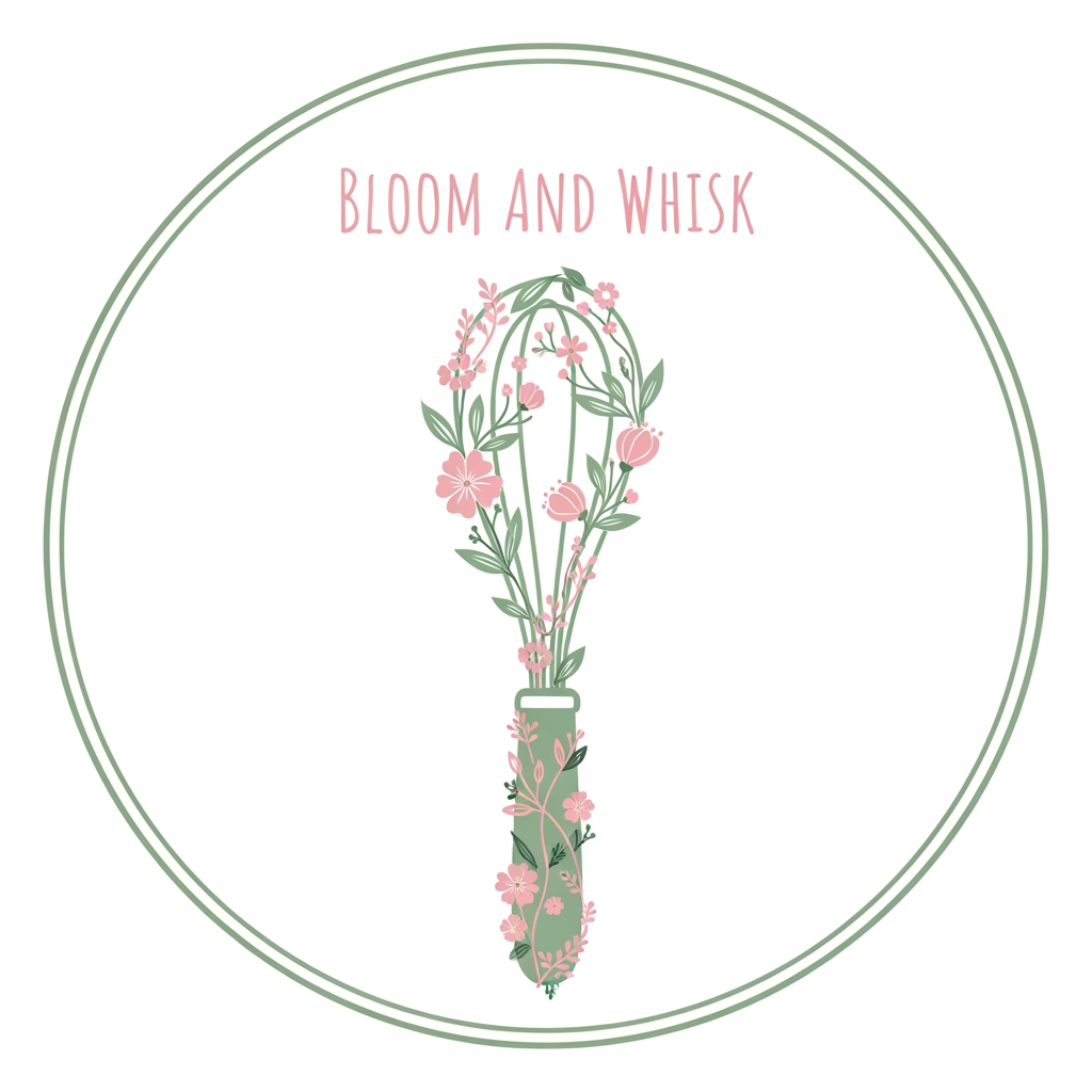 AI Design for 🌸 Bloom And Whisk
Floral whisk icon
Soft pink + sage green color palette
Clean handwritten font
Round badge version for profile picture