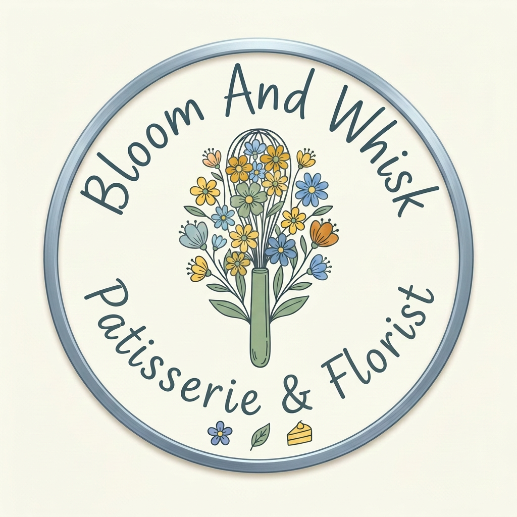 AI Design for 🌸 Bloom And Whisk
Floral whisk icon
yellow + sage green +Blue color palette
Clean handwritten font
Round badge version for profile picture