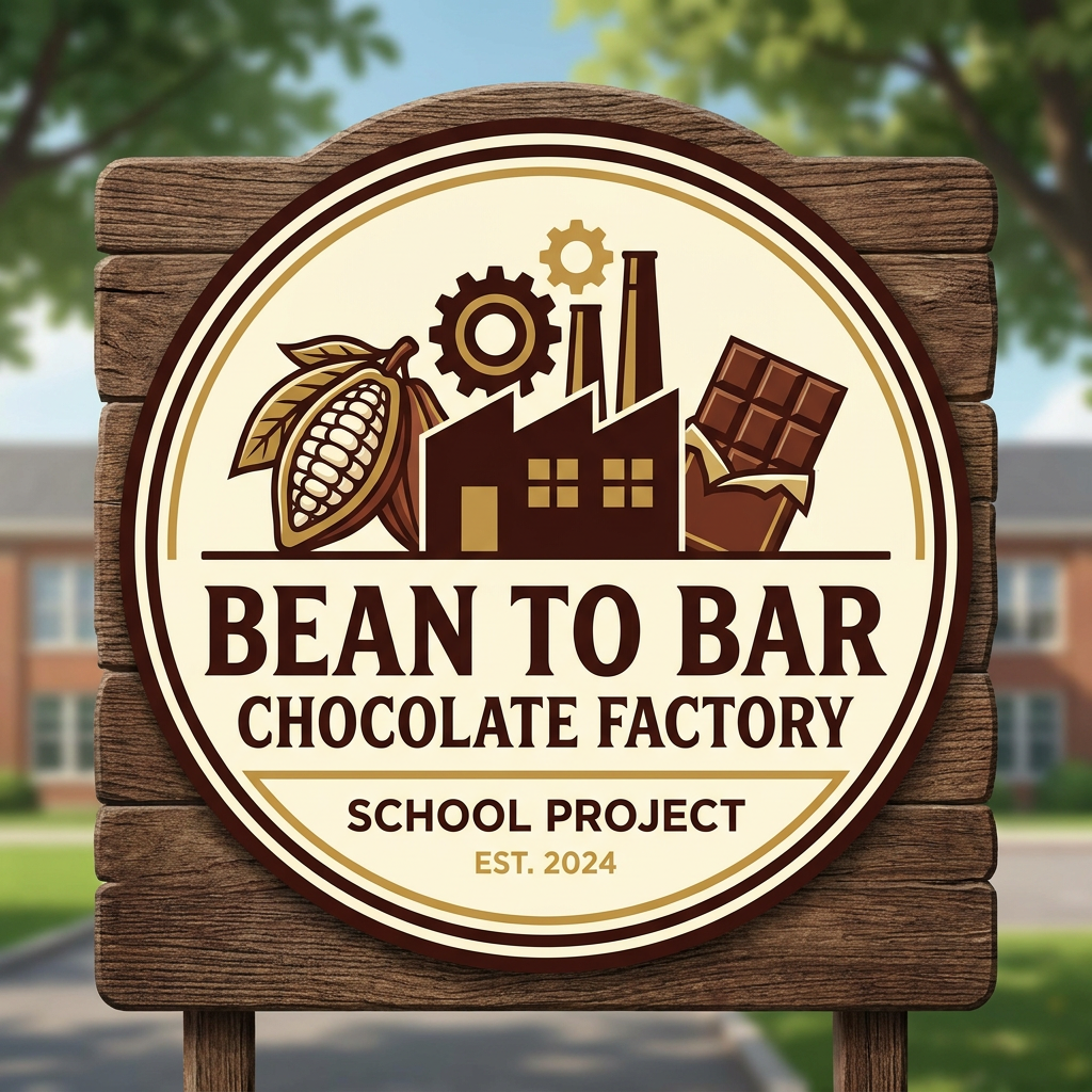 AI Design for bean tobarre choclate factory logo for our school project need it to be professional